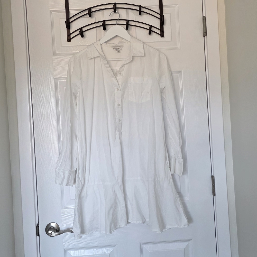 Crown & Ivy Classic White Shirt Dress